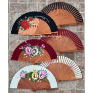 wachlarz hiszpański polerowana grusza KWIATY 23 cm - NOWOŚĆ - y_wachlarze334_pelne_polerowana_grusz_1o_str_malowane_duze_kwiaty_23cm_3_kolory.jpg